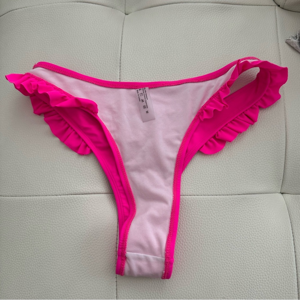 Vibrant Pink Ruffled Bikini Set - Picture 3 of 3